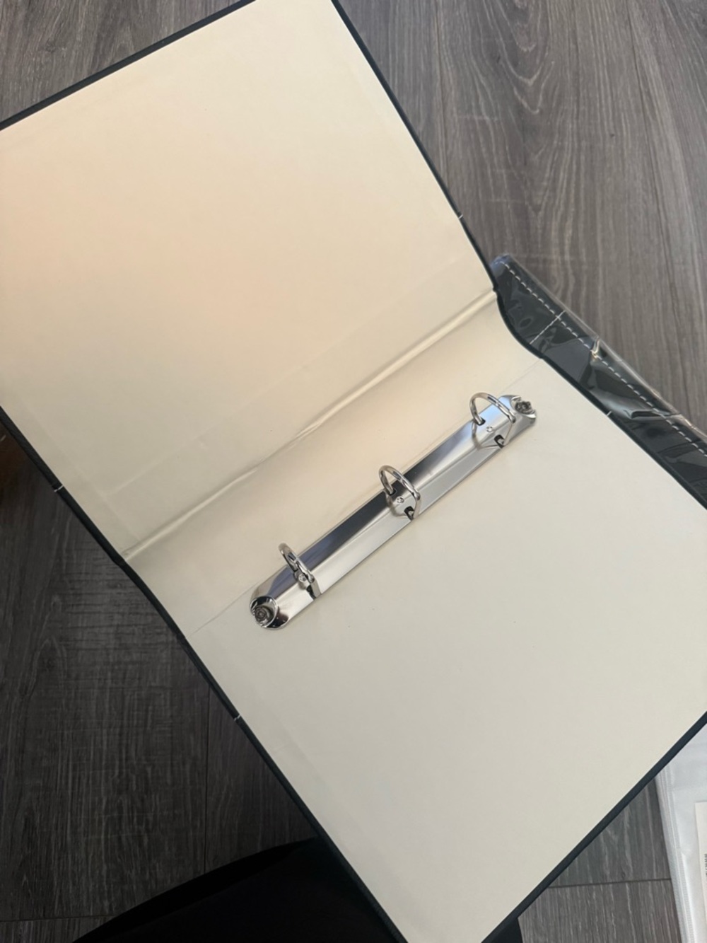 Classic Black 3-Ring Binder with Cream Interior